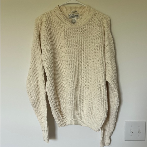 Vintage Sears Roebuck Men's Cream Crewneck Sweater Size XL - Picture 1 of 3